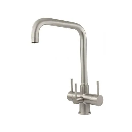 Monza 3 Lever Brushed Steel 3 Way Tap