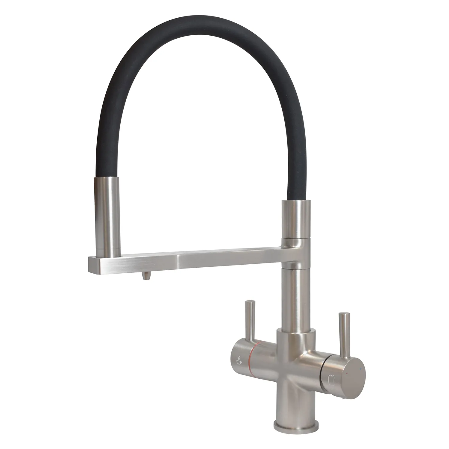 Aquila 4 in 1 Brushed Steel, black.