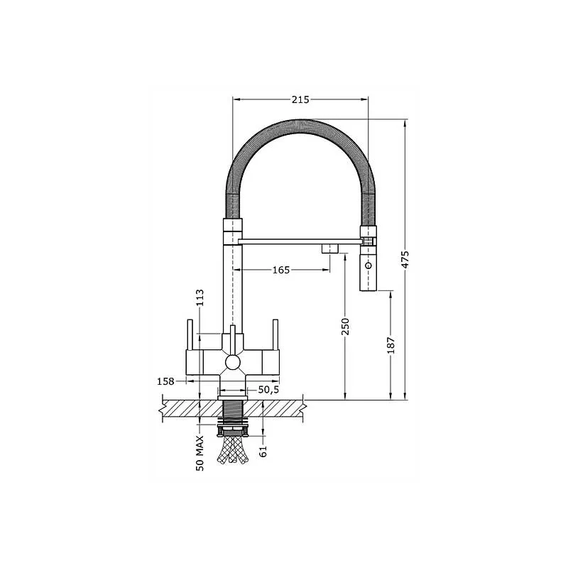 Aquila triflow tap dimensions