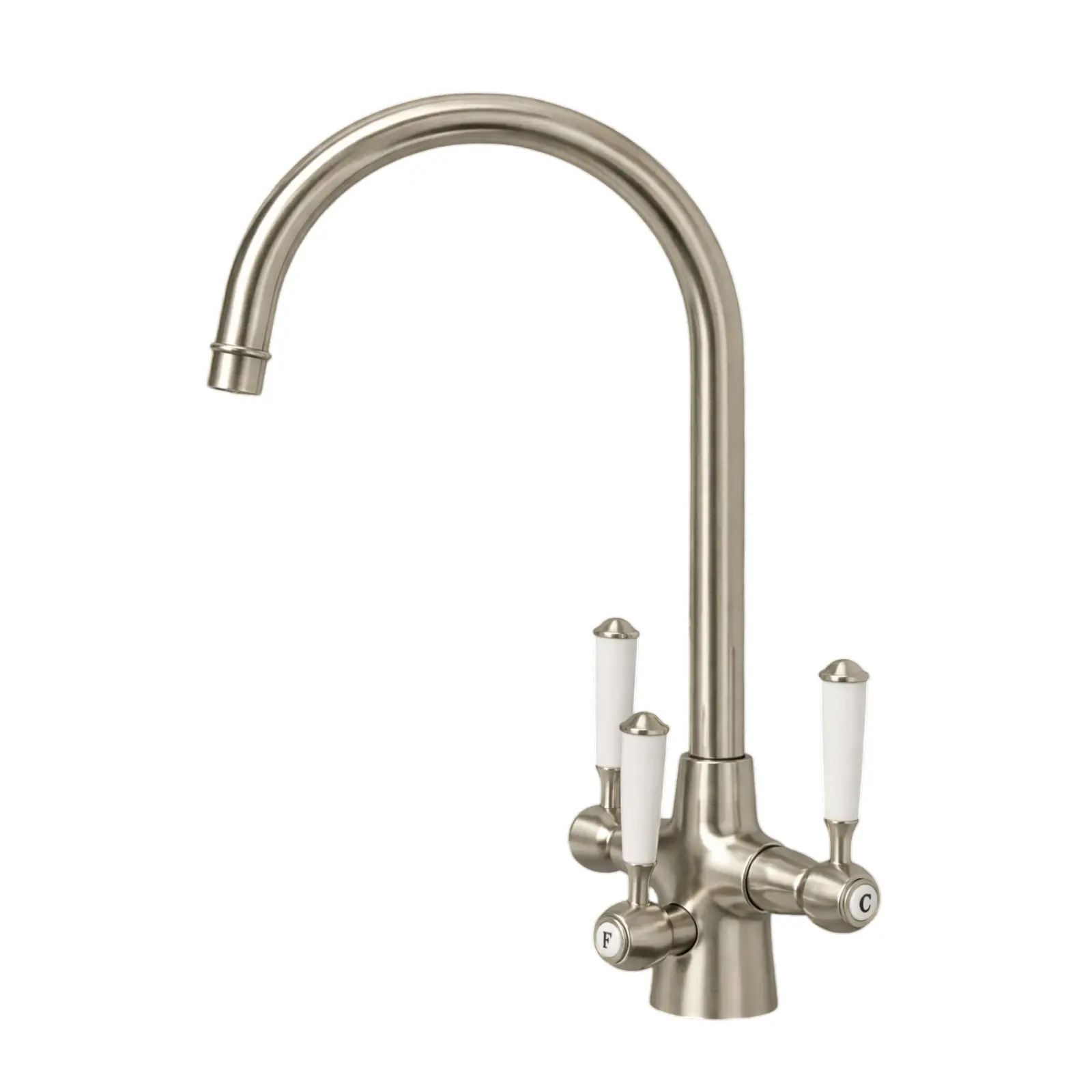 Cumulus 3 way tap in brushed nickel finish