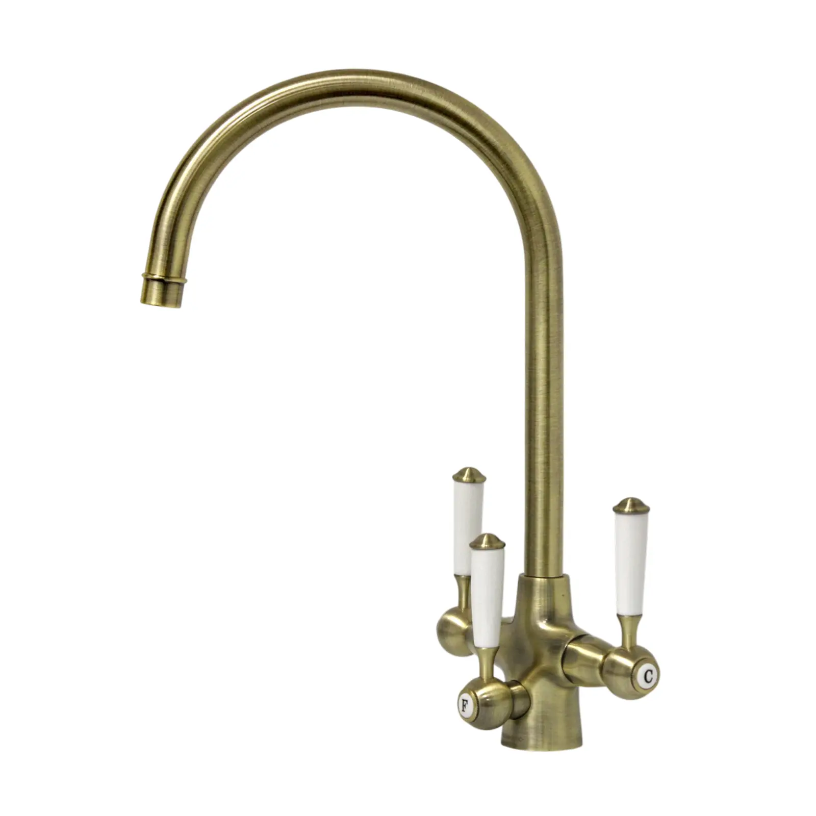 Cumulus 3 way tap in antique brass finish