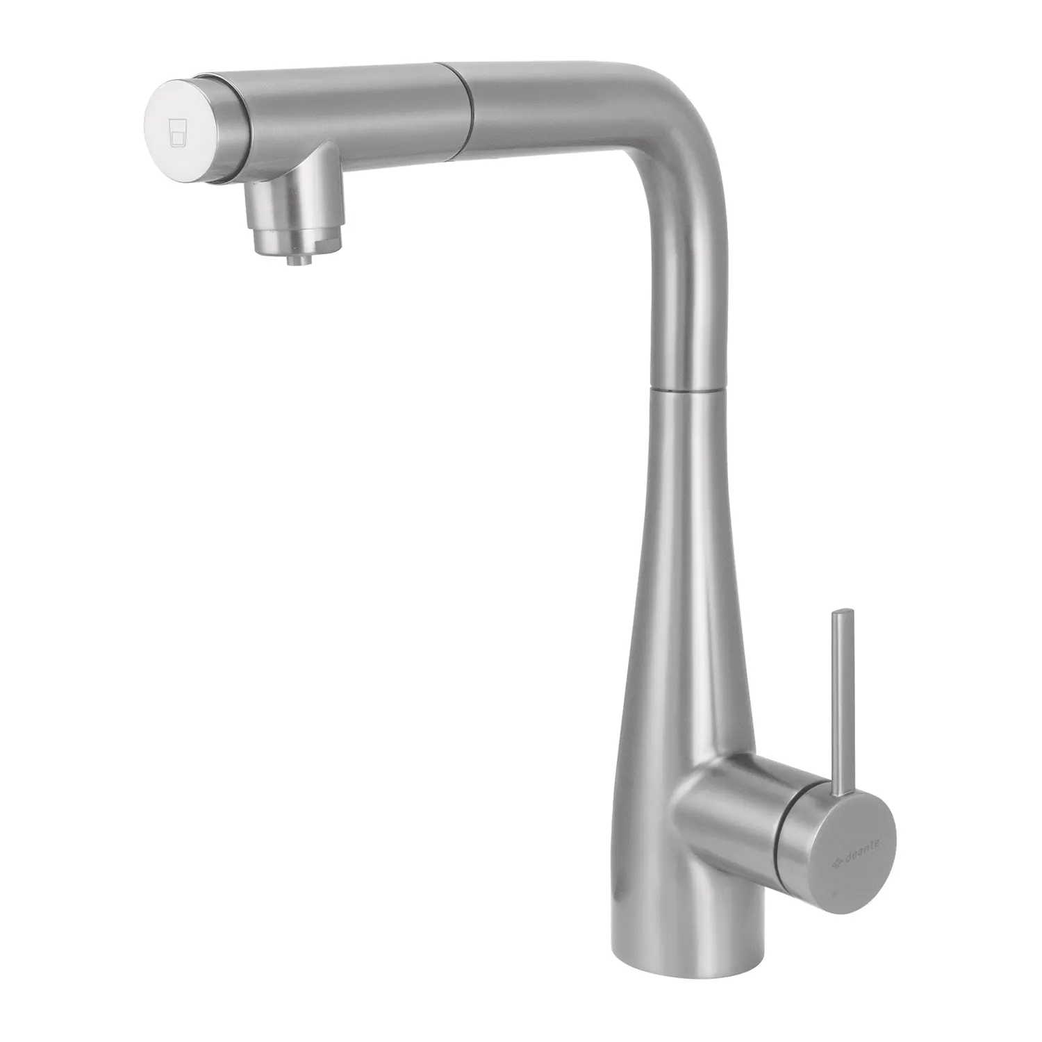 Eridan 3 Way Kitchen Tap - brushed steel finish