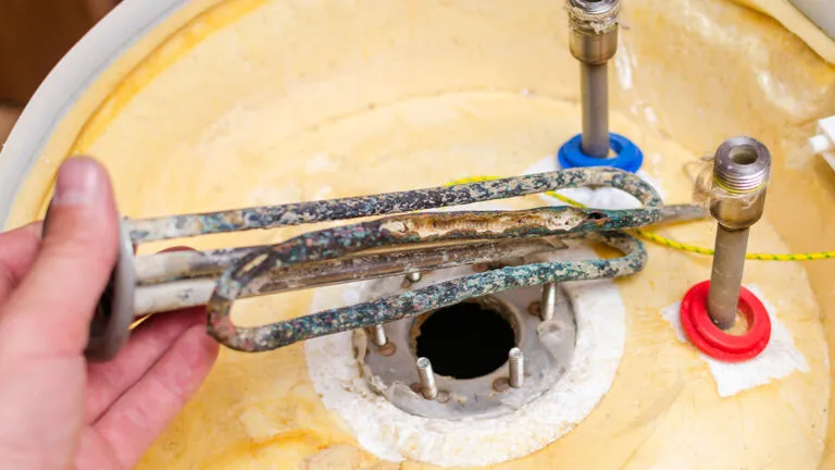 Heating element fouled with limescale