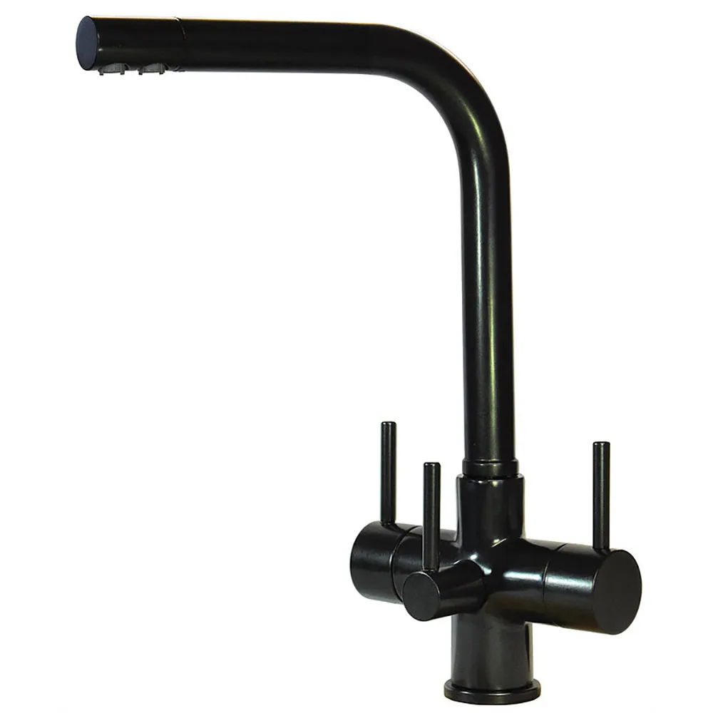 Nero Sorrento 3 Lever Black Mixer Tap