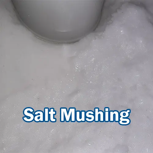 Salt mush in a water softener