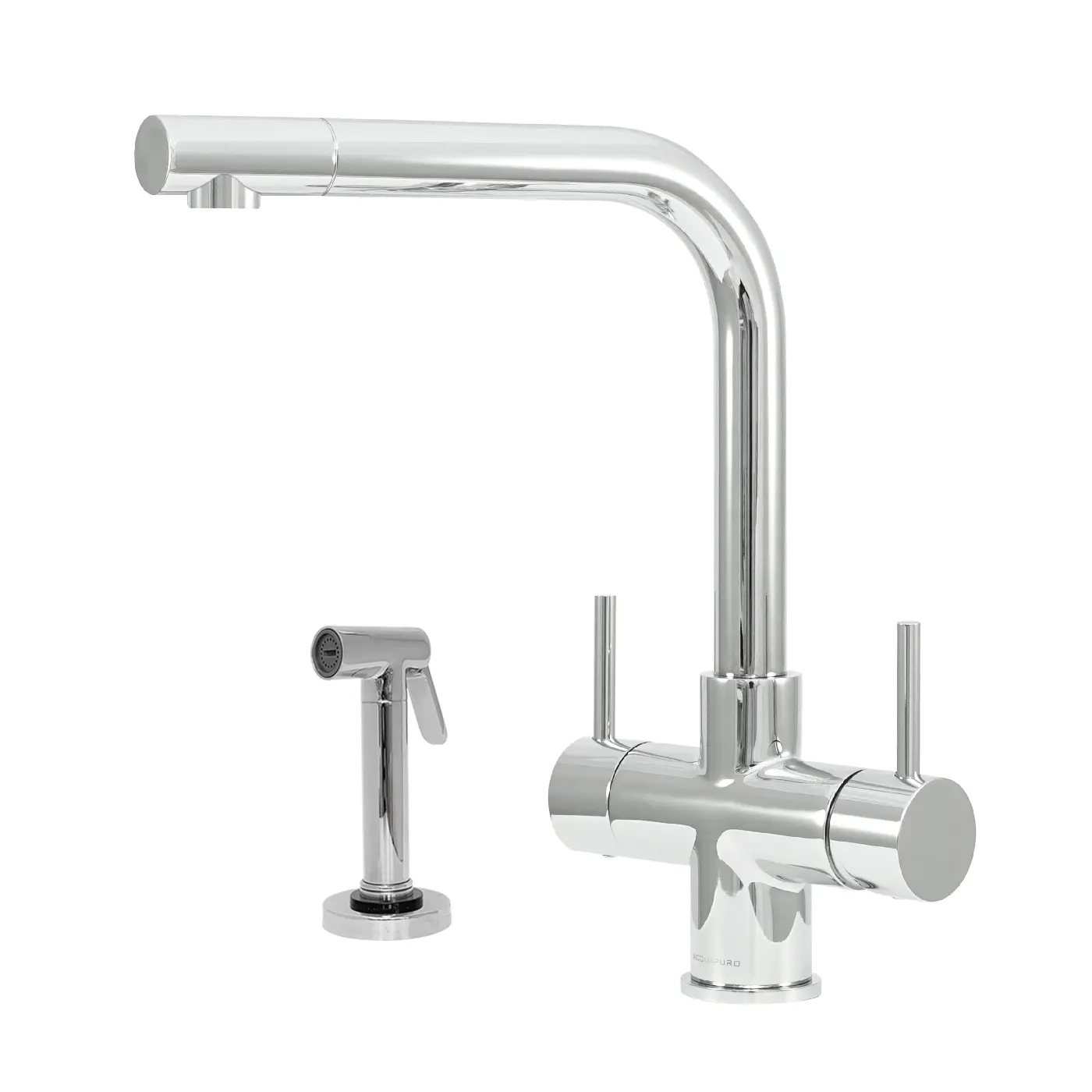 Sorrento 2 lever chrome 3 way tap with side spray