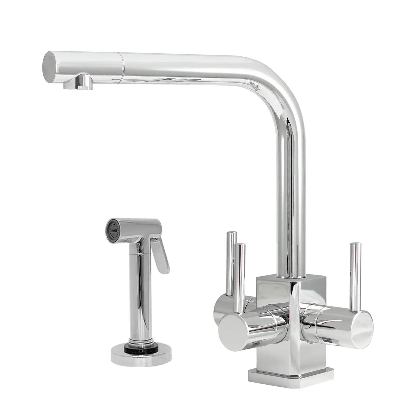 Sorrento SQ chrome 3 way tap with side spray
