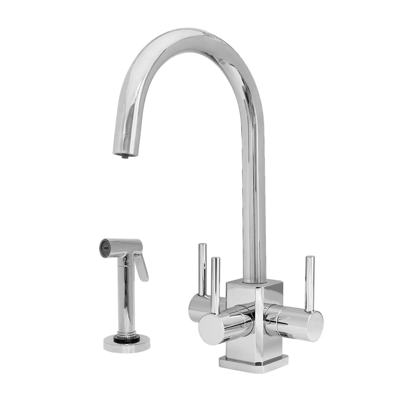 Verona SQ chrome 3 way tap with side spray