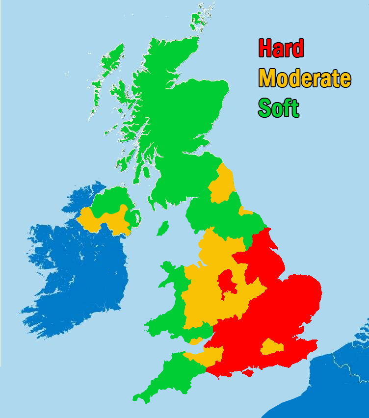 Hard water UK map